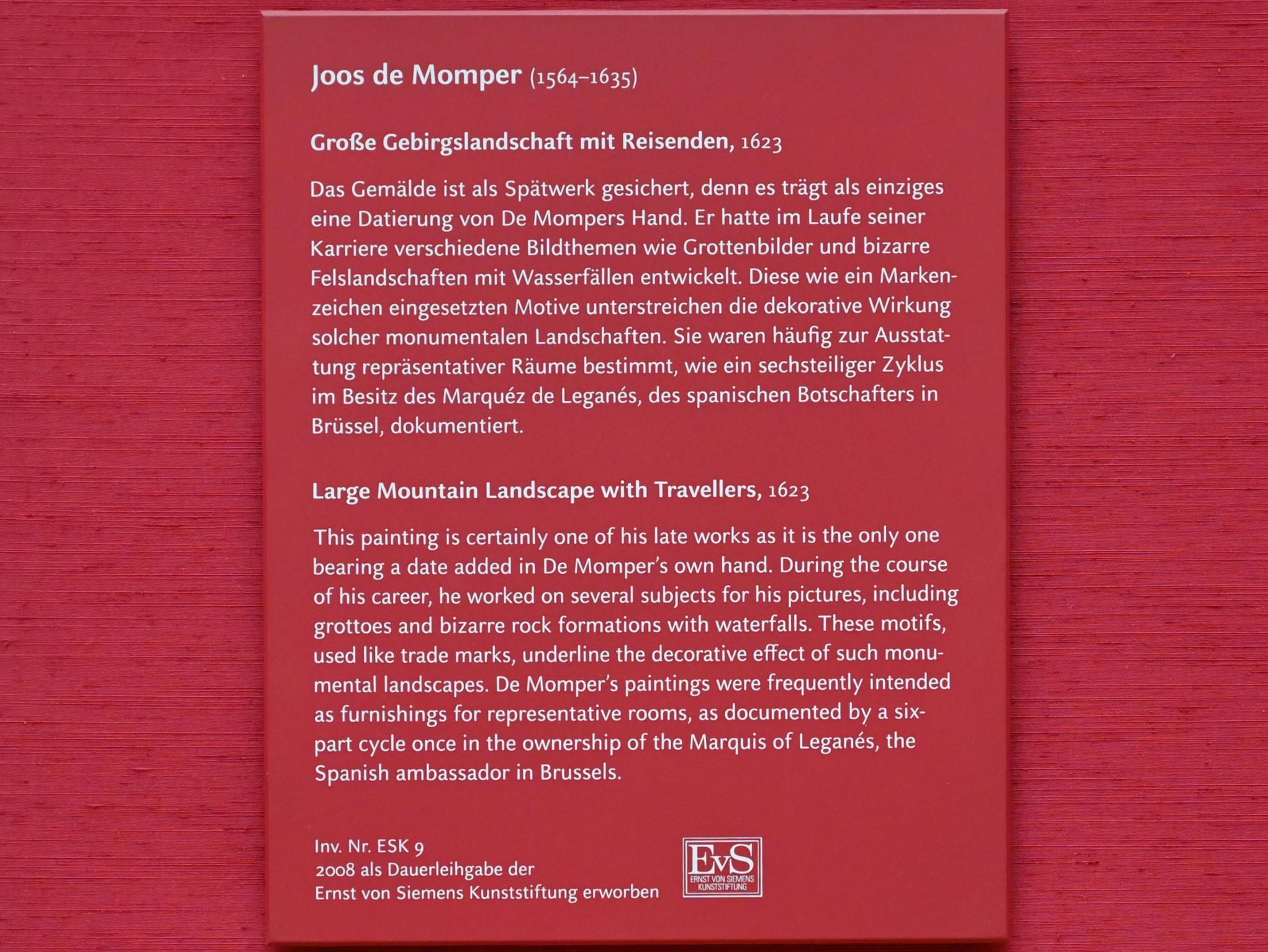 Joos de Momper (1595–1625), Große Gebirgslandschaft mit Reisenden, München, Alte Pinakothek, Obergeschoss Saal VIII, 1623, Bild 2/2