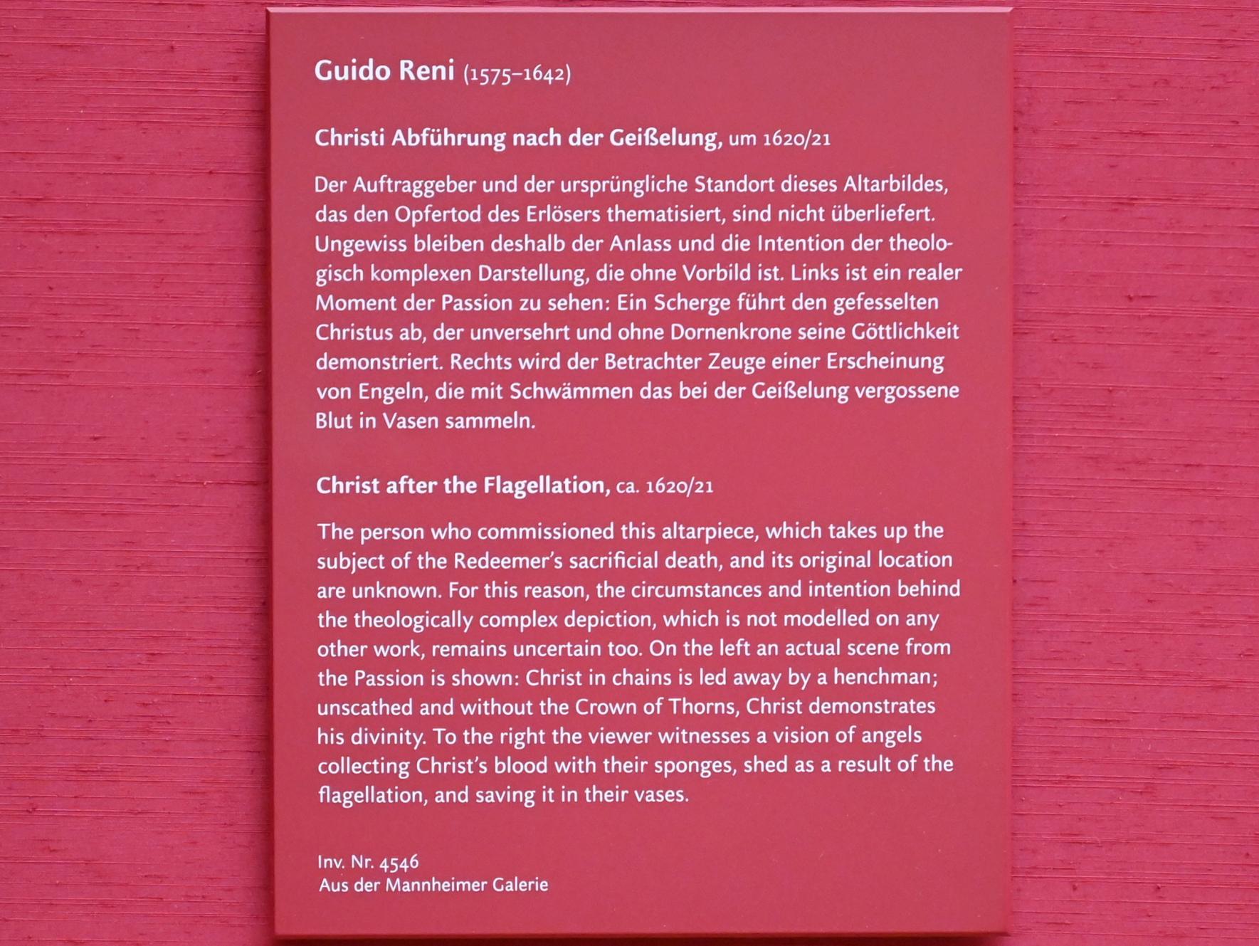 Guido Reni (1596–1641), Christi Abführung nach der Geißelung, München, Alte Pinakothek, Obergeschoss Saal X, um 1620–1621, Bild 2/2