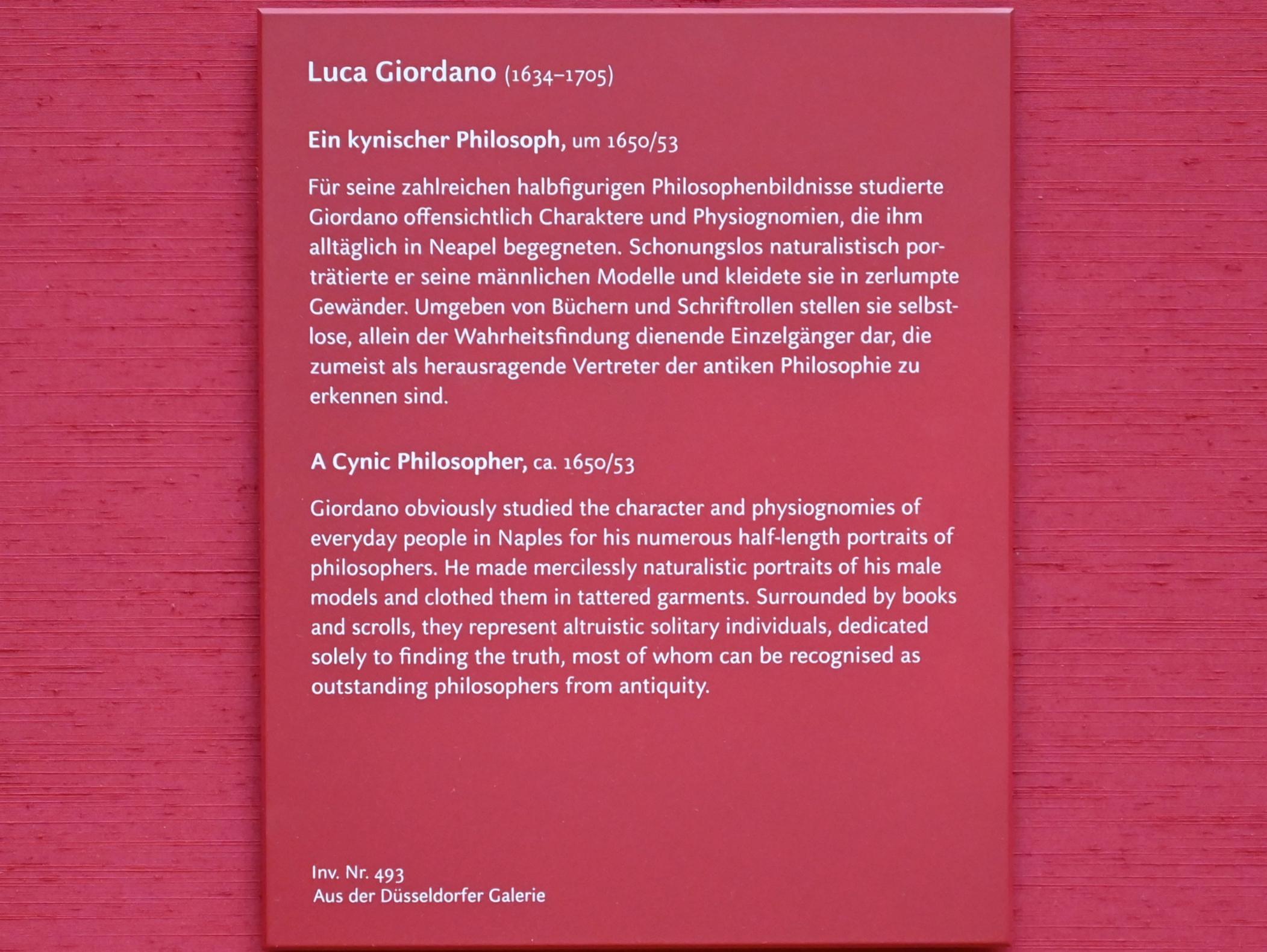 Luca Giordano (1651–1696), Ein kynischer Philosoph, München, Alte Pinakothek, Obergeschoss Saal X, um 1650–1653, Bild 2/2