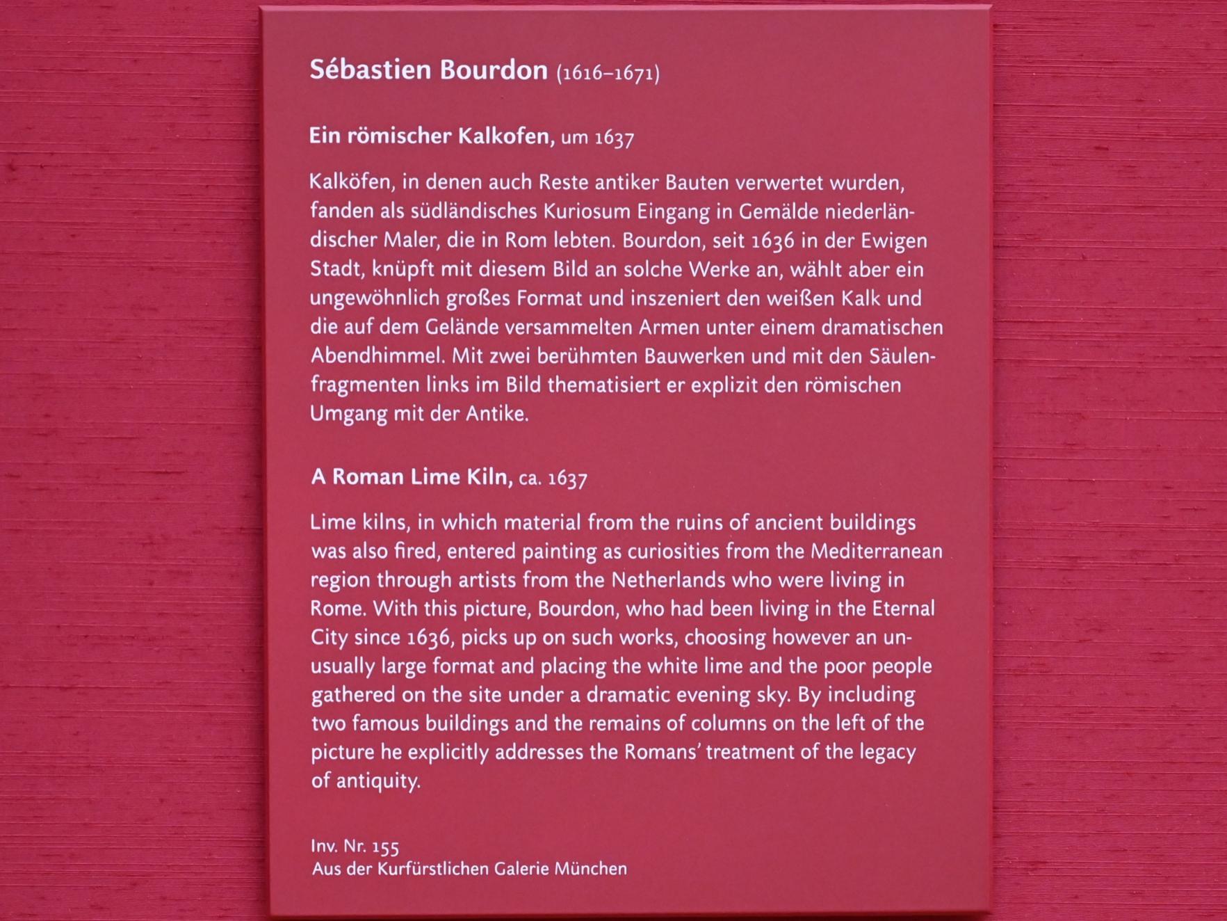 Sébastien Bourdon (1637–1667), Ein römischer Kalkofen, München, Alte Pinakothek, Obergeschoss Saal XI, um 1637, Bild 2/2