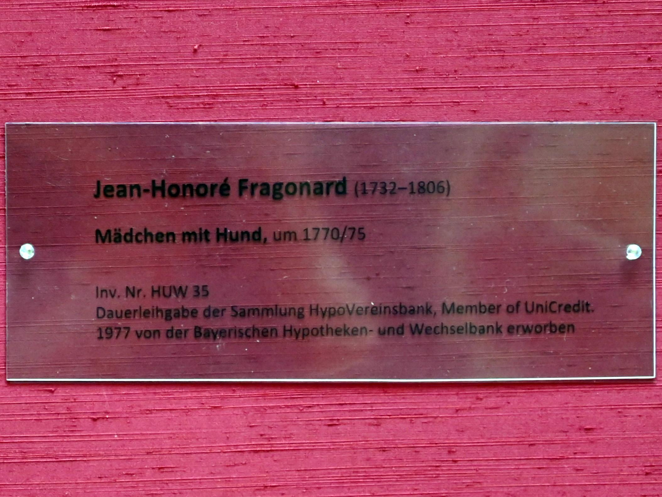 Jean-Honoré Fragonard (1751–1784), Mädchen mit Hund, München, Alte Pinakothek, Obergeschoss Saal XIIa, um 1770–1775, Bild 2/3