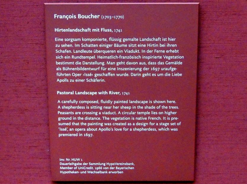 François Boucher (1728–1800), Hirtenlandschaft mit Fluss, München, Alte Pinakothek, Obergeschoss Saal XII, 1741, Bild 2/2