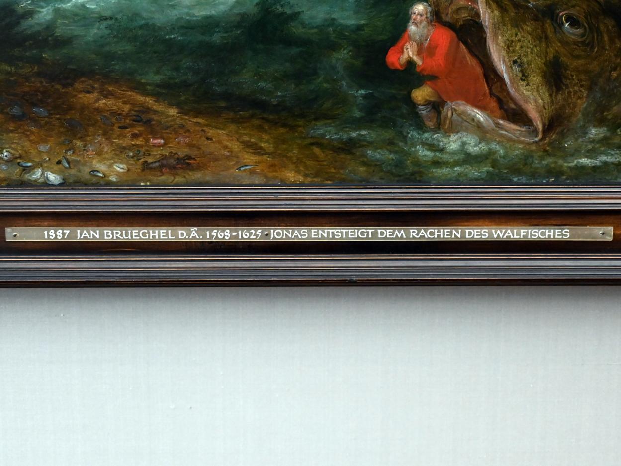 Jan Brueghel der Ältere (Samtbrueghel, Blumenbrueghel) (1593–1621), Jonas entsteigt dem Rachen des Walfisches, München, Alte Pinakothek, Obergeschoss Kabinett 8, 1597–1598, Bild 2/2