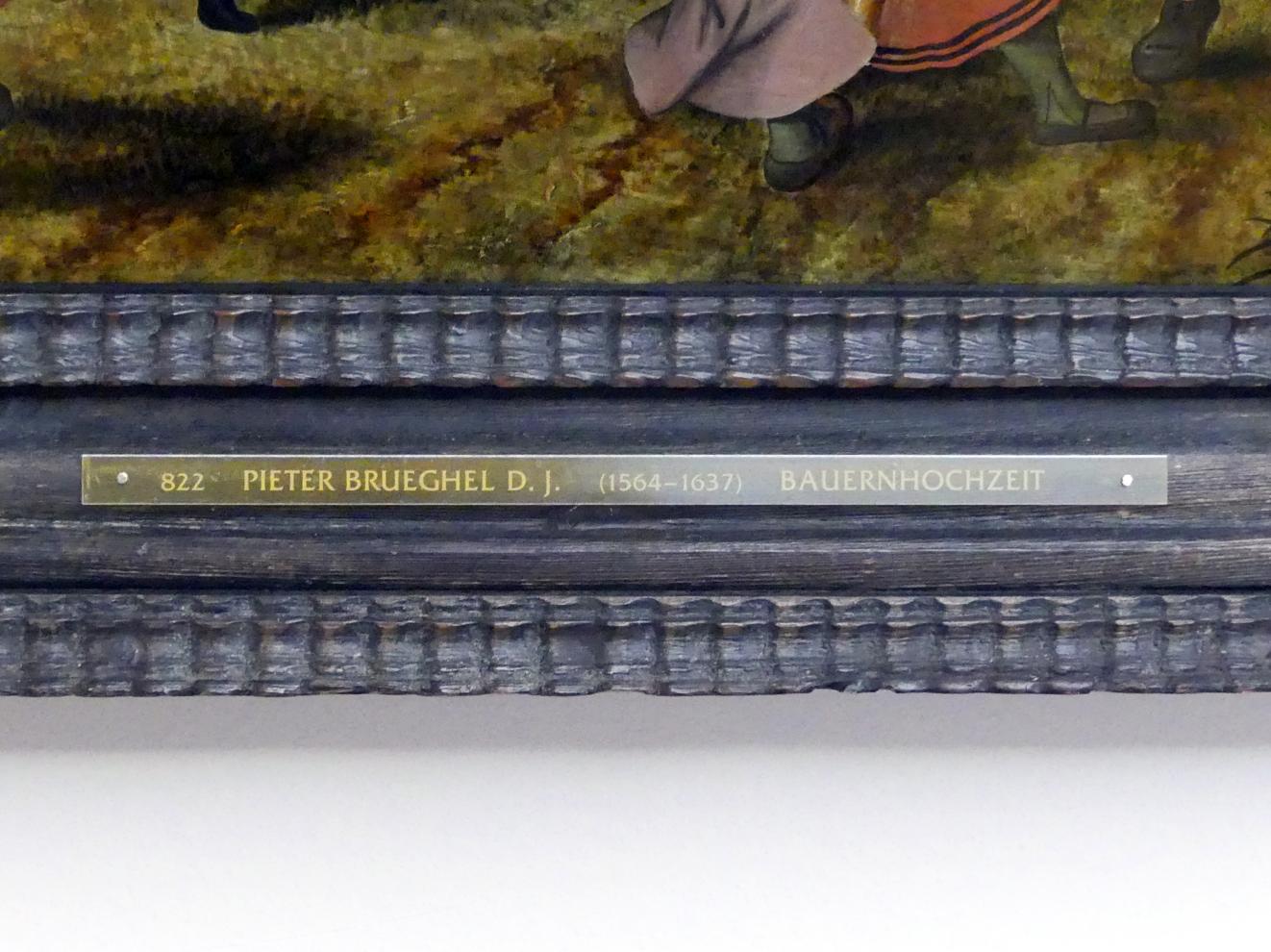 Pieter Brueghel der Jüngere (Höllenbrueghel) (1587–1634), Bauernhochzeit, München, Alte Pinakothek, Erdgeschoss Kabinett 1-3, um 1630, Bild 2/2