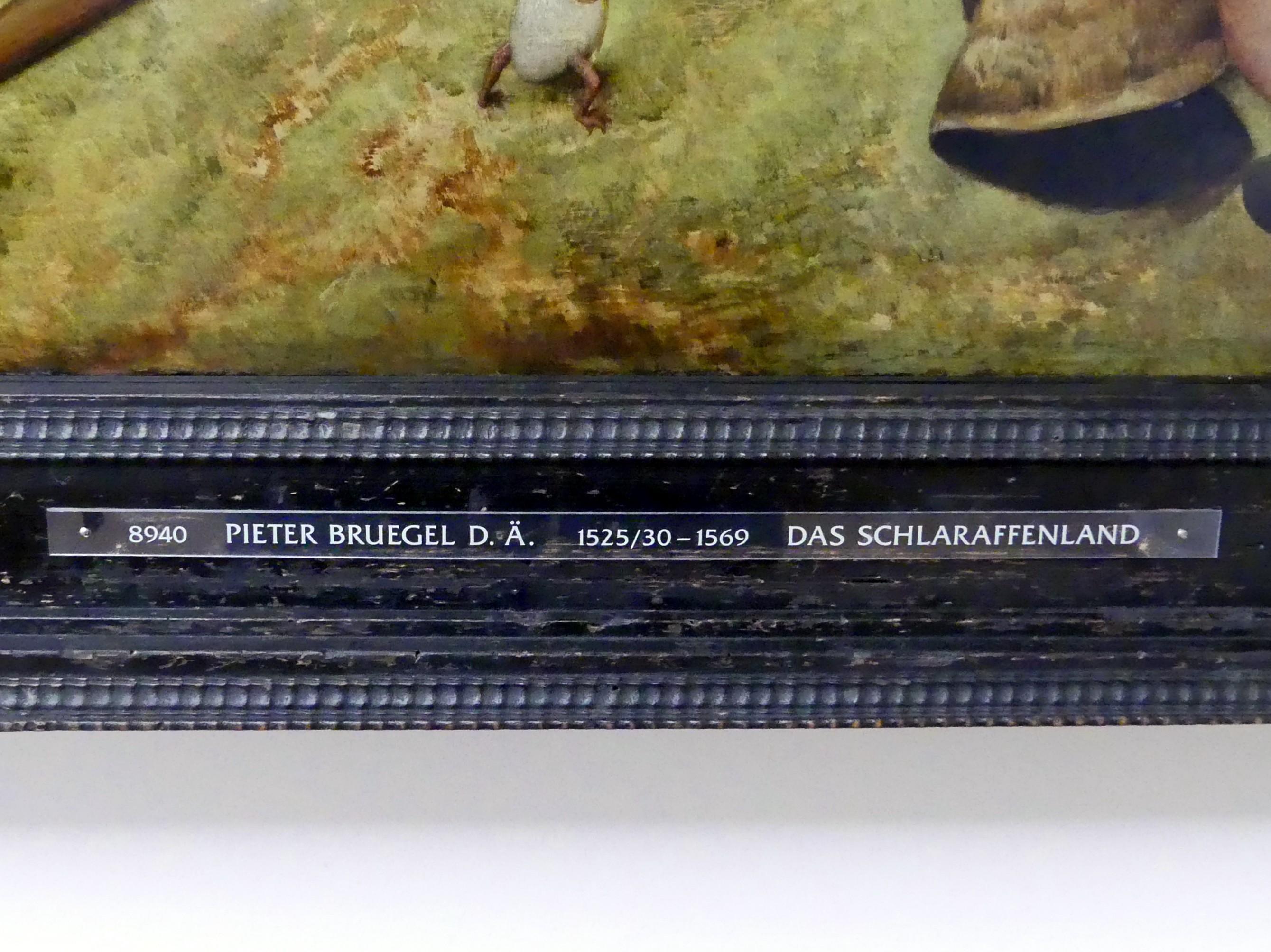 Pieter Brueghel der Ältere (Bauernbrueghel) (1559–1568), Das Schlaraffenland, München, Alte Pinakothek, Erdgeschoss Kabinett 1-3, 1567, Bild 2/2