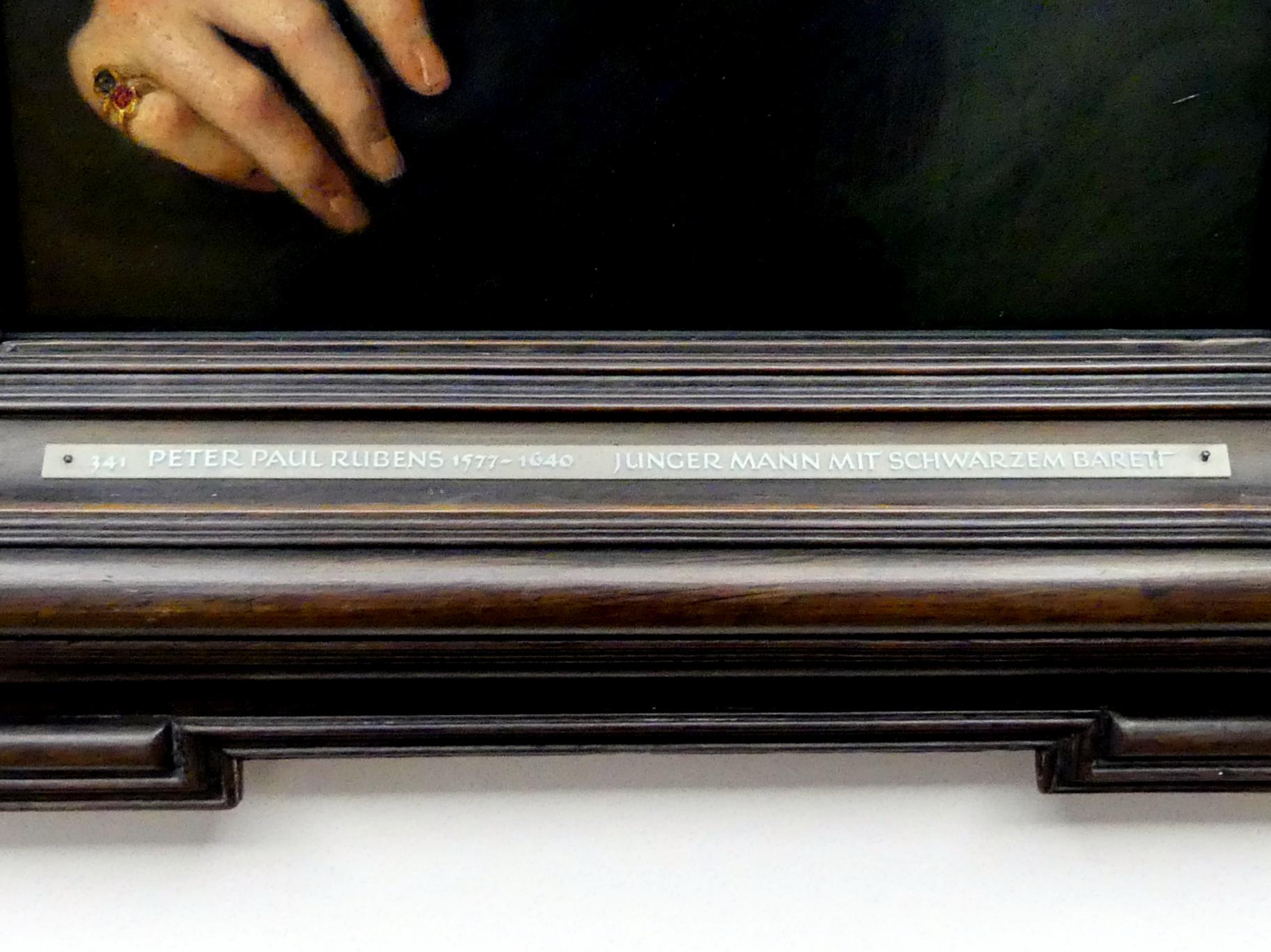 Peter Paul Rubens (1598–1640), Junger Mann mit schwarzem Barett, München, Alte Pinakothek, Erdgeschoss Kabinett 1-3, um 1620–1625, Bild 2/2