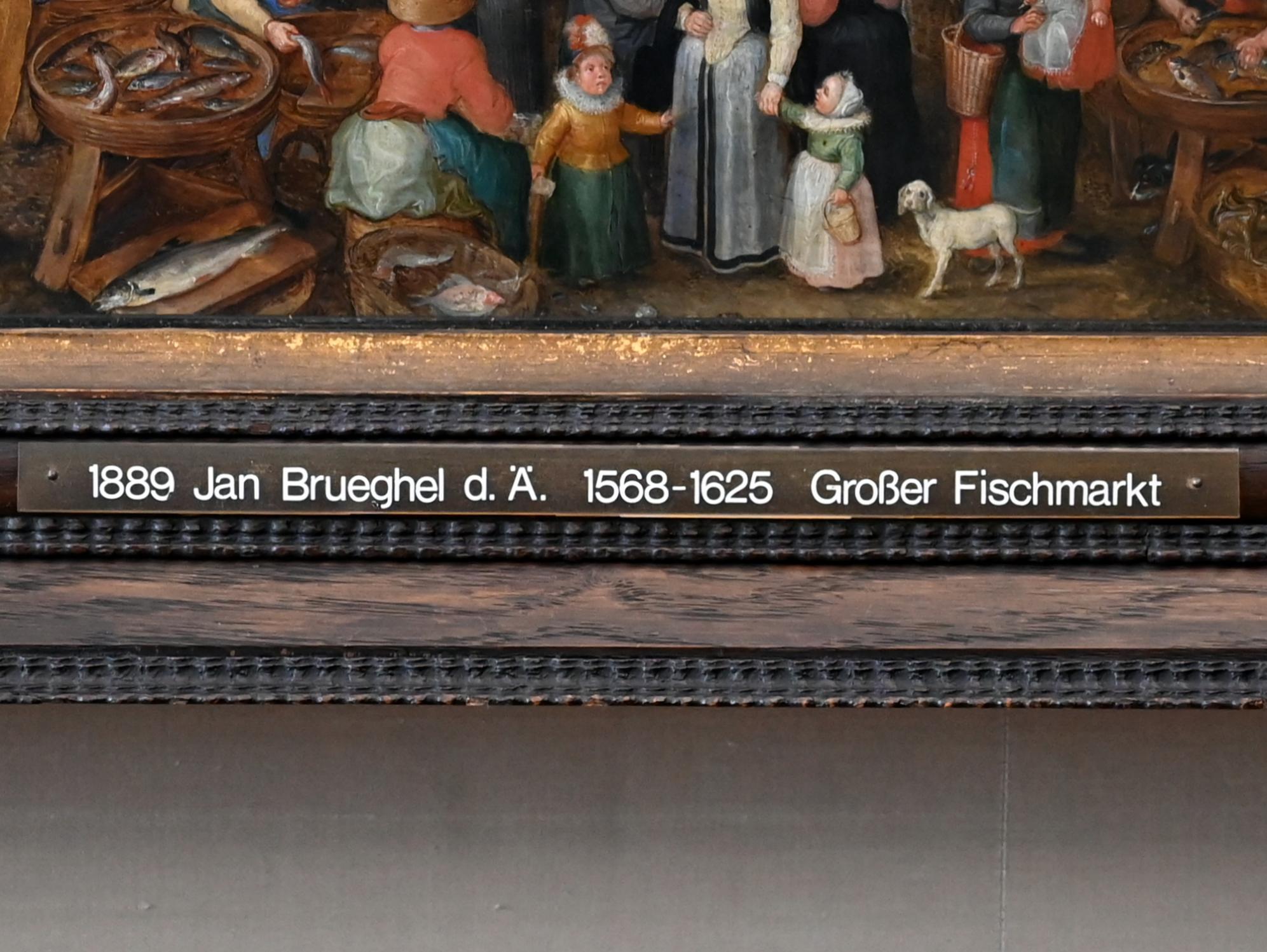 Jan Brueghel der Ältere (Samtbrueghel, Blumenbrueghel) (1593–1621), Großer Fischmarkt, München, Alte Pinakothek, Obergeschoss Kabinett 9, 1603, Bild 2/2