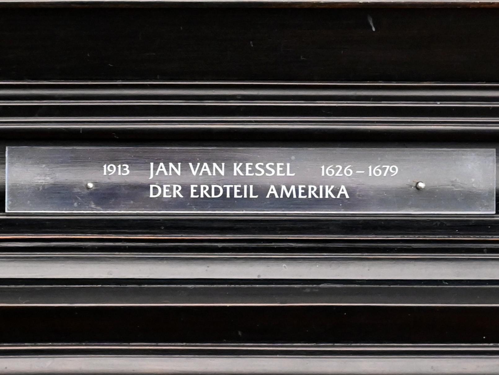 Jan van Kessel (1655–1670), Der Erdteil Amerika, München, Alte Pinakothek, Obergeschoss Kabinett 8, 1666, Bild 2/2