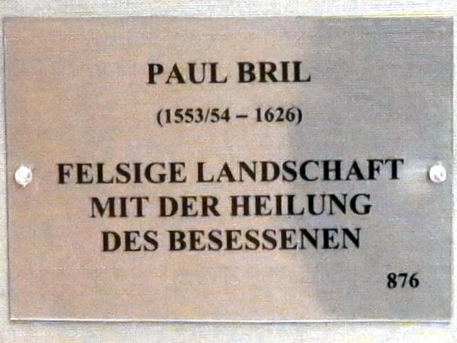 Paul Bril (1592–1624), Felsige Landschaft mit der Heilung des Besessenen, München, Alte Pinakothek, Obergeschoss Kabinett 9, 1601, Bild 2/2