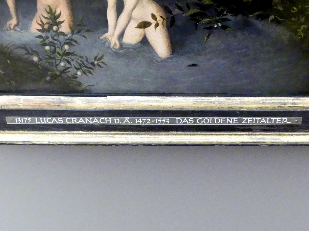 Lucas Cranach der Ältere (1502–1550), Das Goldene Zeitalter, München, Alte Pinakothek, Erdgeschoss Saal I, um 1530, Bild 2/2