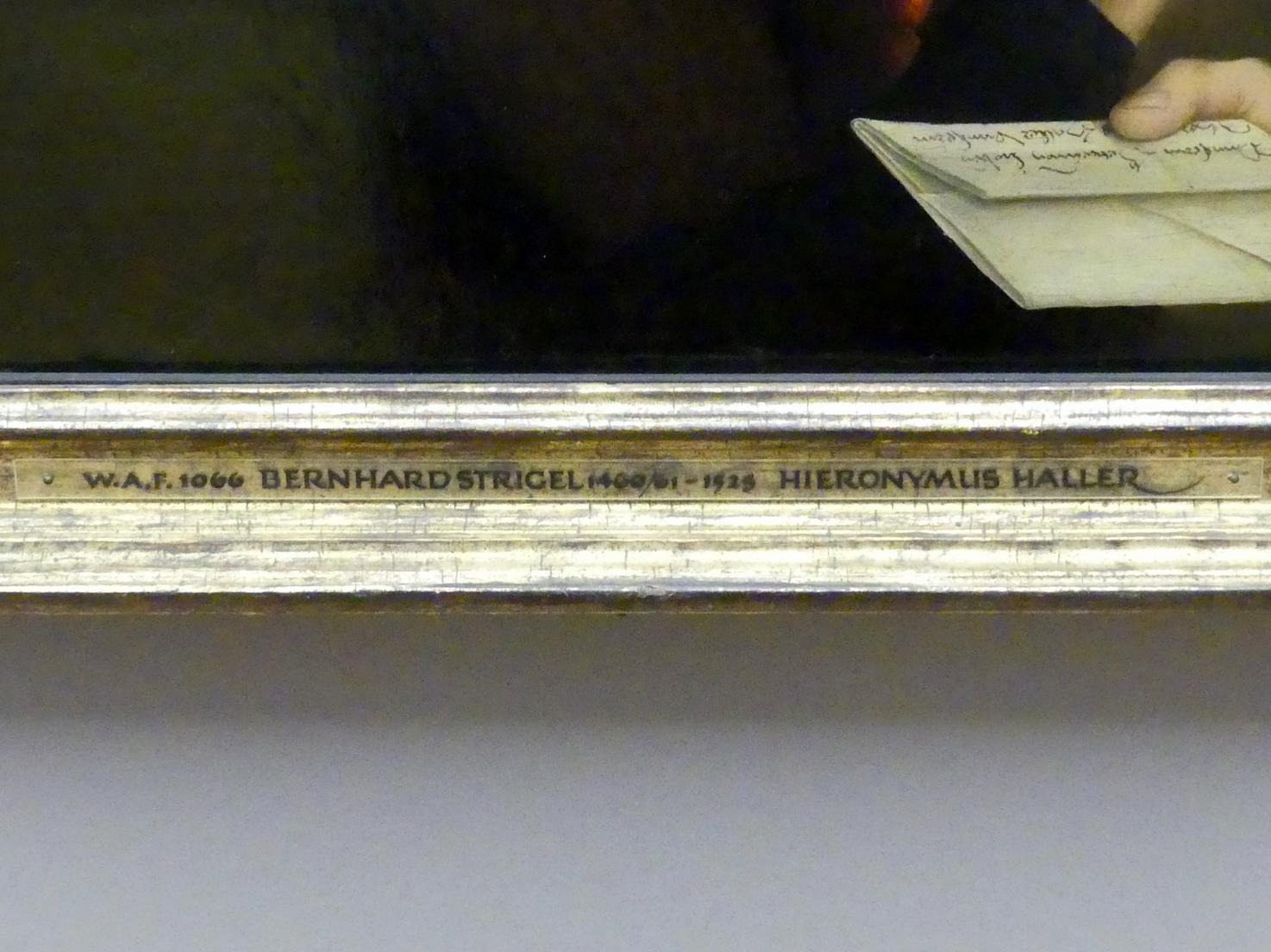Bernhard Strigel (1475–1528), Hieronymus II. Haller zu Kalchreuth, München, Alte Pinakothek, Erdgeschoss Saal IIa, 1503, Bild 2/2