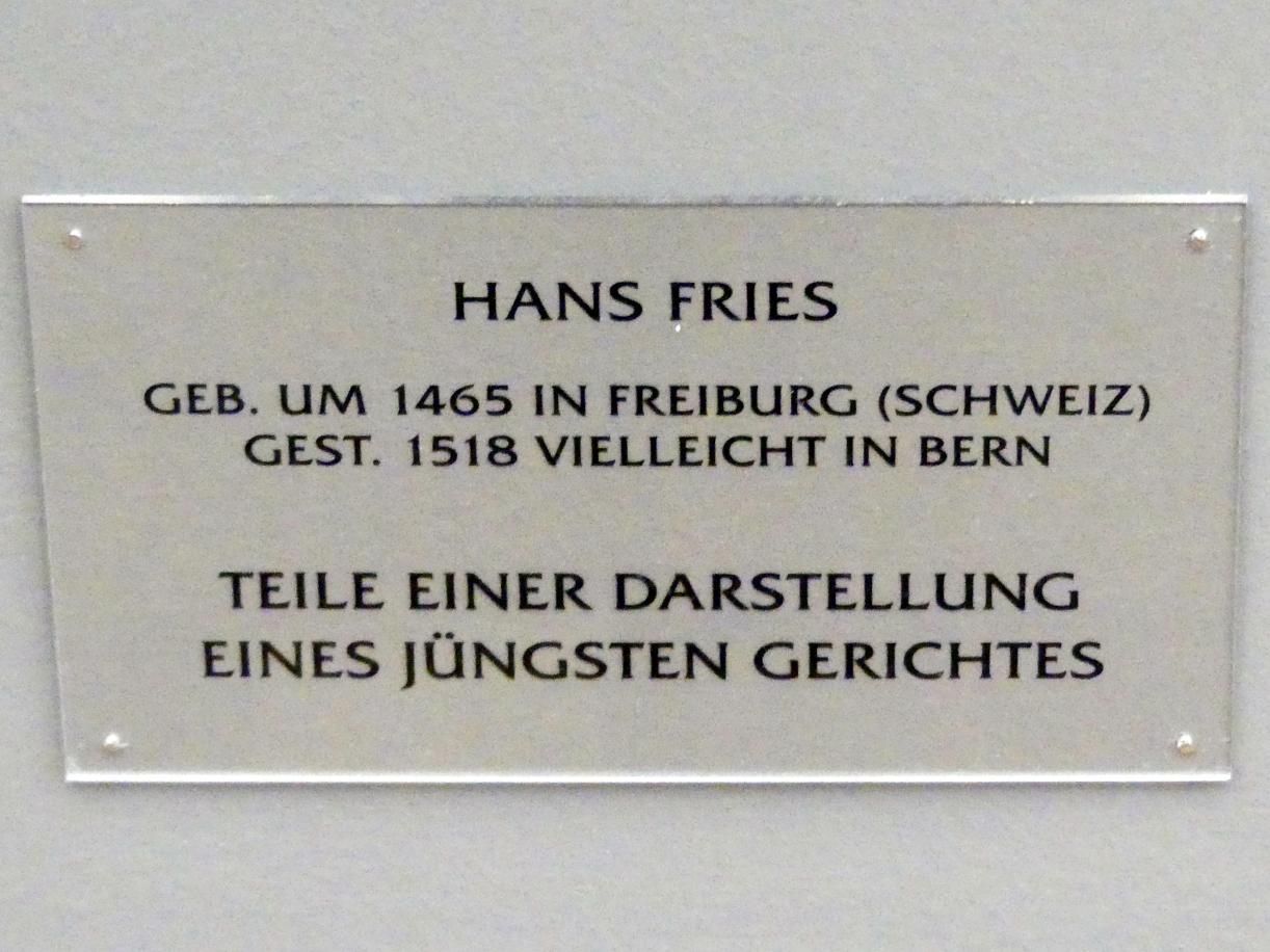 Hans Fries (1501–1512), Teile einer Darstellung eines Jüngsten Gerichts, München, Alte Pinakothek, Erdgeschoss Saal IIb, 1501, Bild 2/2