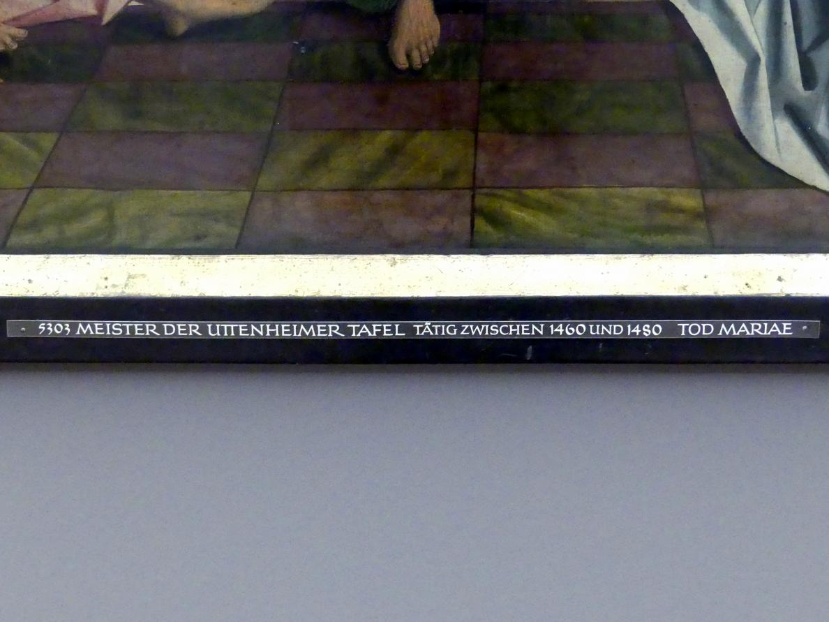 Meister von Uttenheim (1465–1475), Tod Mariae, Neustift bei Brixen (Südtirol), Augustiner-Chorherrenstift, jetzt München, Alte Pinakothek, Erdgeschoss Saal II, um 1470–1480, Bild 2/2
