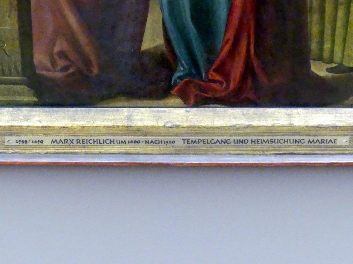 Marx Reichlich (1489–1520), Marienaltar, Neustift bei Brixen (Südtirol), Augustiner-Chorherrenstift, jetzt München, Alte Pinakothek, Erdgeschoss Saal II, 1511, Bild 3/3