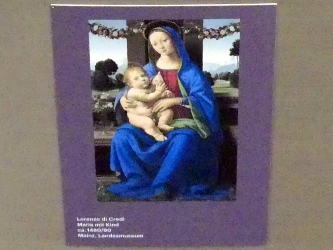 Lorenzo di Credi (1480–1520), Maria mit Kind, München, Alte Pinakothek, Obergeschoss Kabinett 1-3, um 1515–1525, Bild 3/3