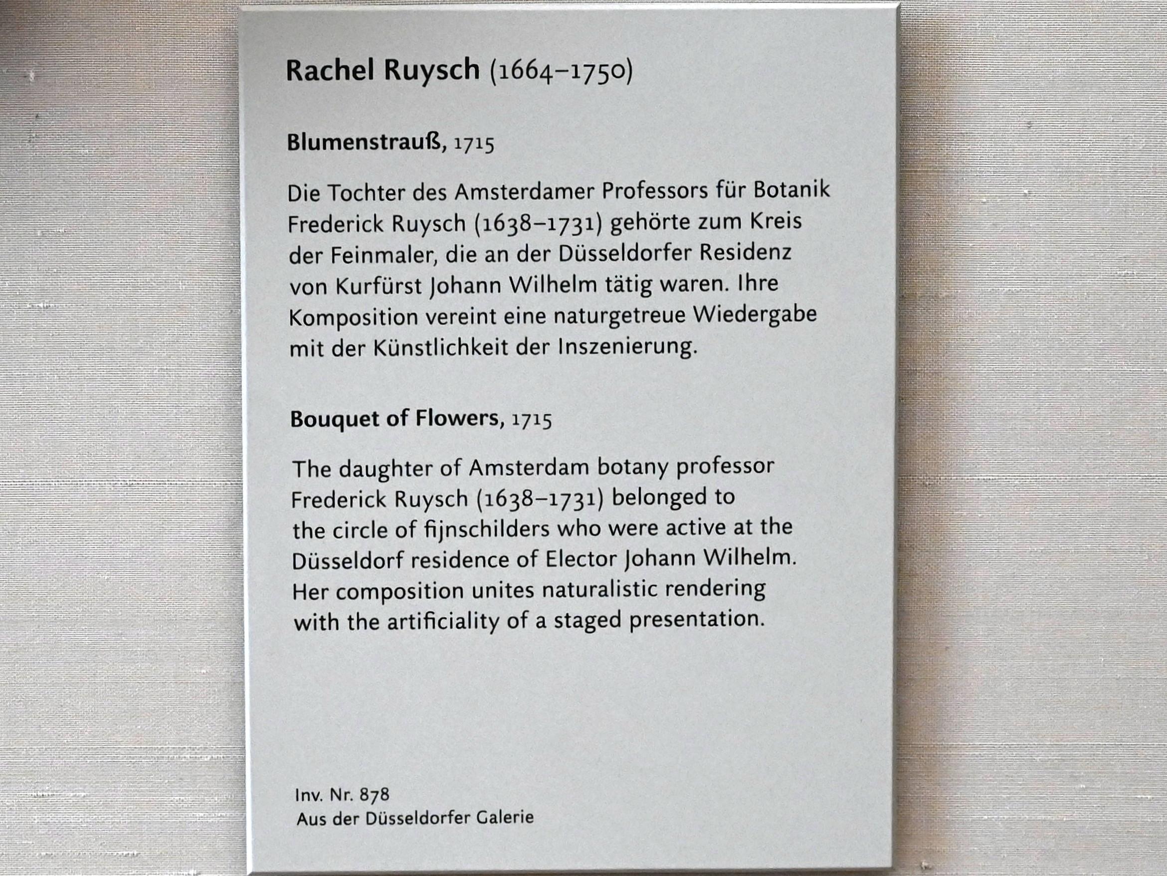 Rachel Ruysch (1682–1716), Blumenstrauß, München, Alte Pinakothek, Obergeschoss Kabinett 7, 1715, Bild 2/2