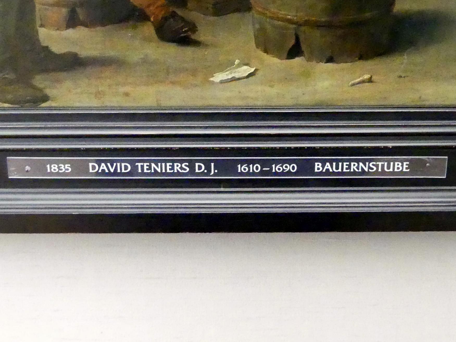 David Teniers der Jüngere (1633–1682), Bauernstube, München, Alte Pinakothek, Obergeschoss Kabinett 10, um 1635, Bild 2/2