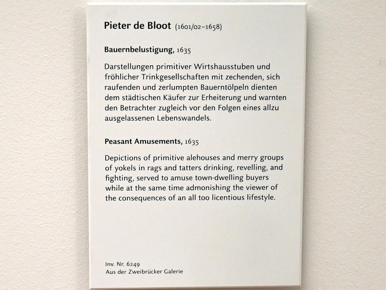 Pieter de Bloot (1635–1644), Bauernbelustigung, München, Alte Pinakothek, Obergeschoss Kabinett 17, 1635, Bild 2/2