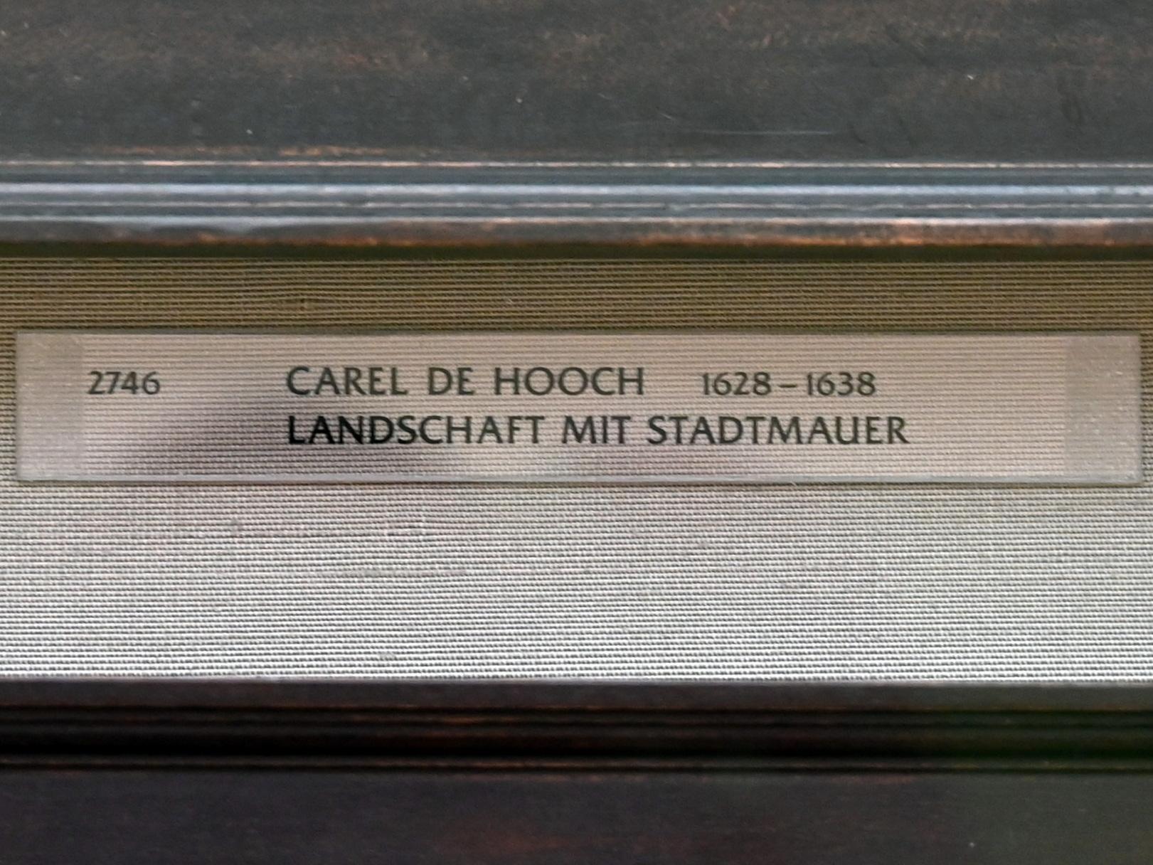Carel de Hooch (1632–1633), Landschaft mit Stadtmauer, München, Alte Pinakothek, Obergeschoss Kabinett 17, um 1630–1635, Bild 2/2
