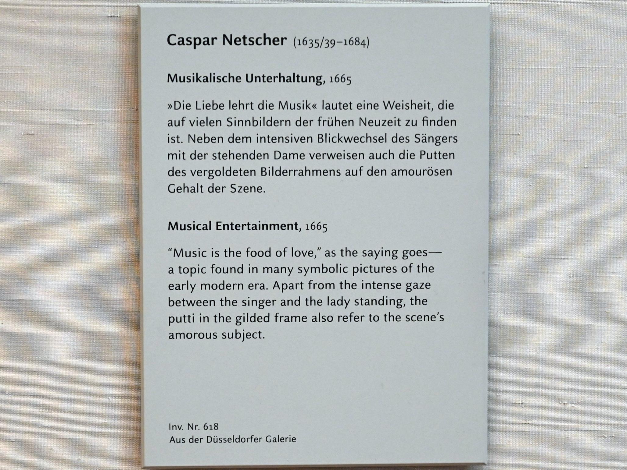 Caspar Netscher (1664–1684), Musikalische Unterhaltung, München, Alte Pinakothek, Obergeschoss Kabinett 22, 1665, Bild 2/2