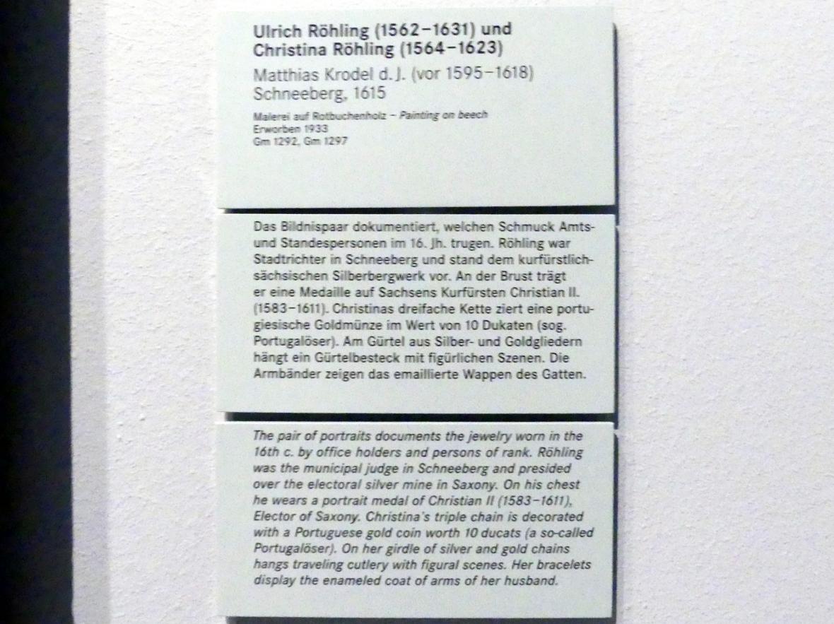 Matthias Krodel der Jüngere (1615), Christina Röhling (1564-1623), Nürnberg, Germanisches Nationalmuseum, Saal 105, 1615, Bild 2/2