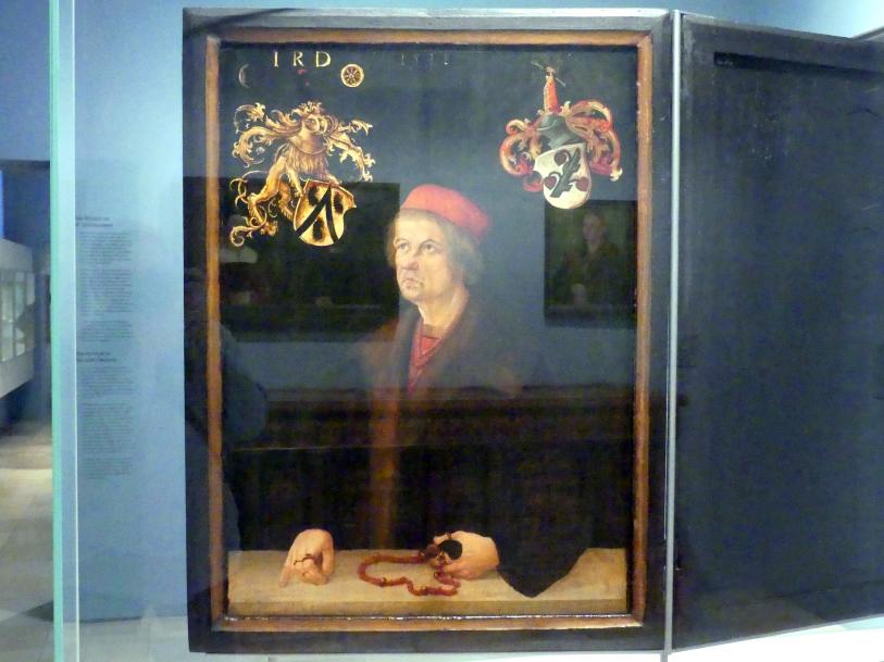 Meister Michel (1518): Diptychon mit Bildnis eines Unbekannten, 1518, Bild 4/5