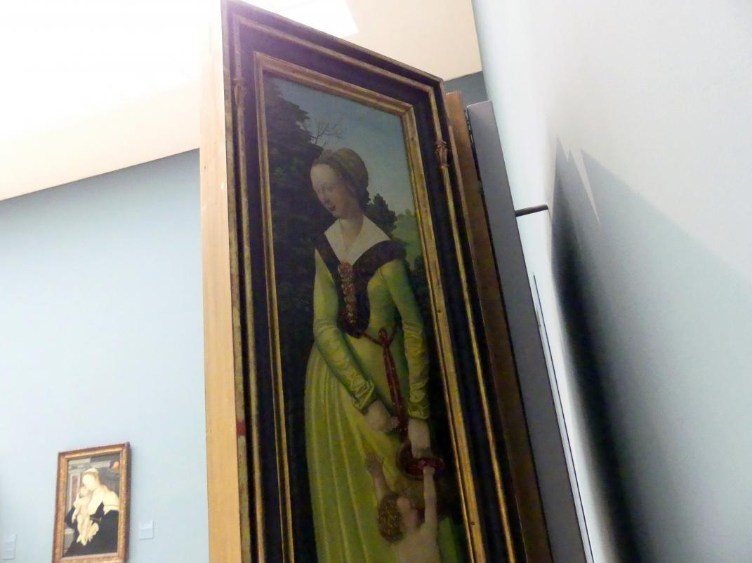 Hans Baldung Grien (1500–1544), Die Marter des hl. Sebastian mit hll. Stephanus, Christophorus, Apollonia und Dorothea, Halle (Saale), Moritzburg, jetzt Nürnberg, Germanisches Nationalmuseum, Saal 111, 1507, Bild 5/10