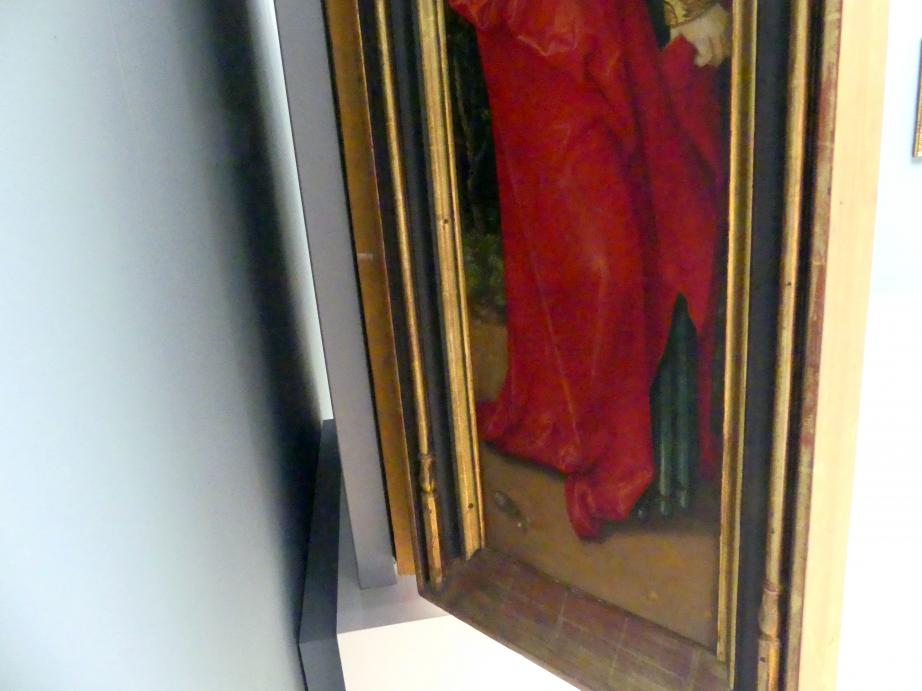 Hans Baldung Grien (1500–1544), Die Marter des hl. Sebastian mit hll. Stephanus, Christophorus, Apollonia und Dorothea, Halle (Saale), Moritzburg, jetzt Nürnberg, Germanisches Nationalmuseum, Saal 111, 1507, Bild 9/10