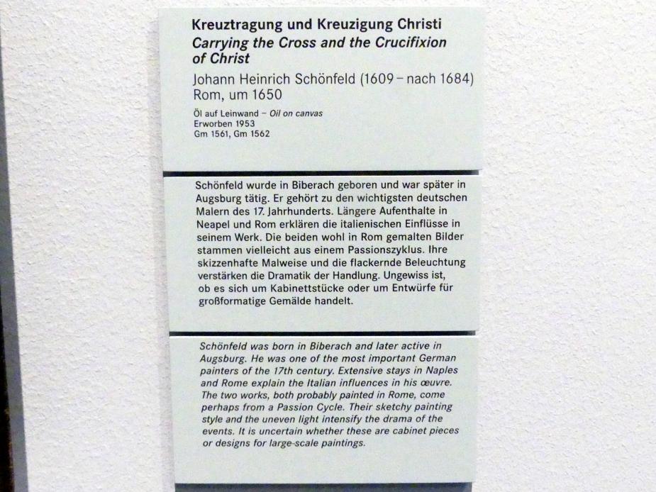 Johann Heinrich Schönfeld (1634–1677), Kreuztragung Christi, Nürnberg, Germanisches Nationalmuseum, Saal 122, um 1650, Bild 2/2