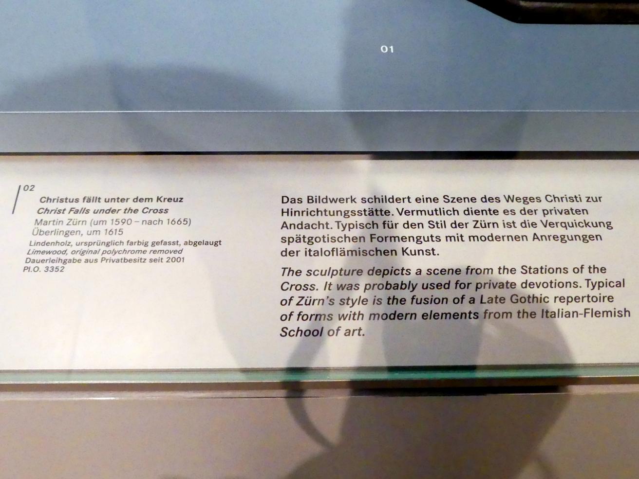 Martin Zürn (1614–1663), Christus fällt unter dem Kreuz, Nürnberg, Germanisches Nationalmuseum, Saal 127, um 1615, Bild 2/2