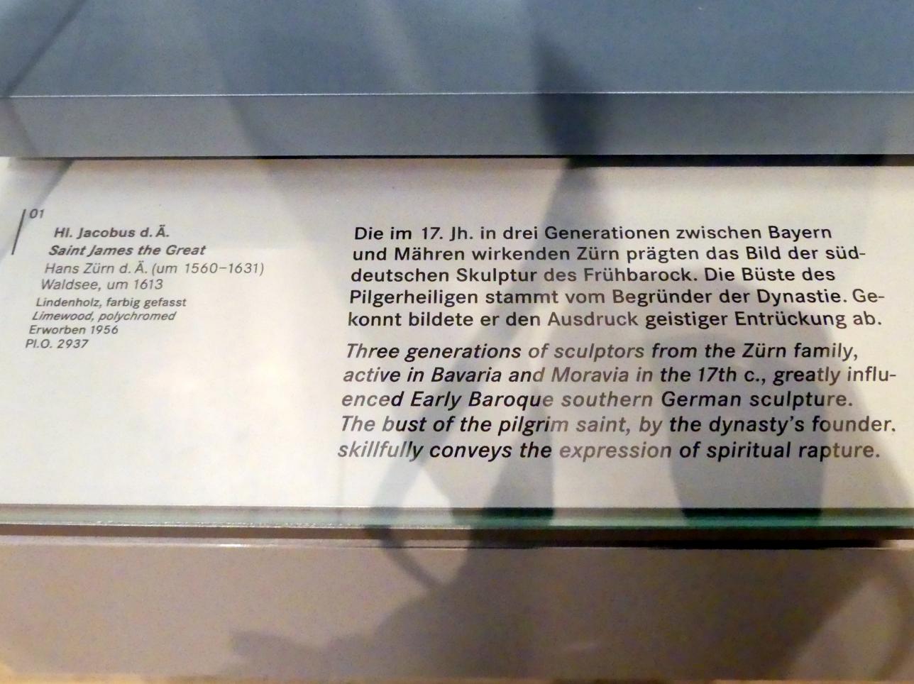 Hans Zürn der Ältere (1608–1625), Hl. Jacobus d.Ä., Nürnberg, Germanisches Nationalmuseum, Saal 127, um 1613, Bild 3/3