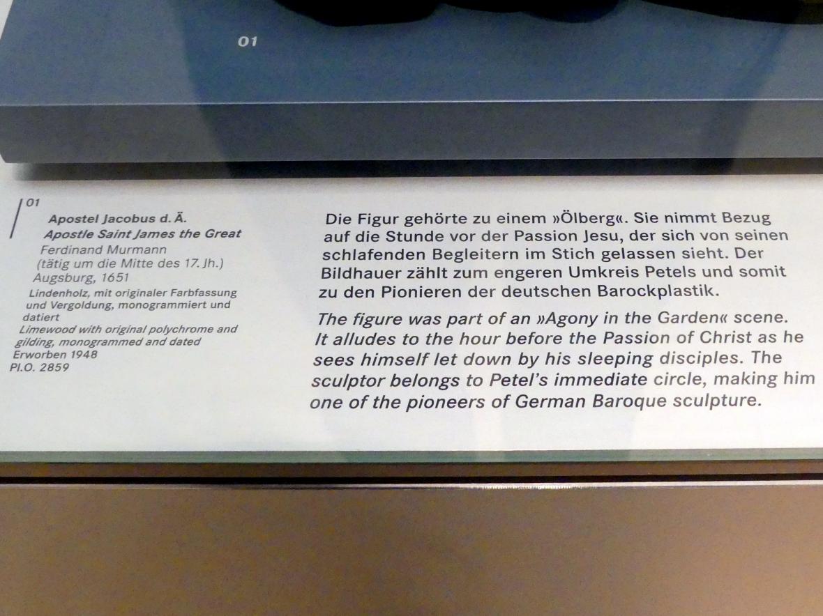 Ferdinand Murmann (1651), Apostel Jacobus d.Ä., Nürnberg, Germanisches Nationalmuseum, Saal 128, 1651, Bild 2/2