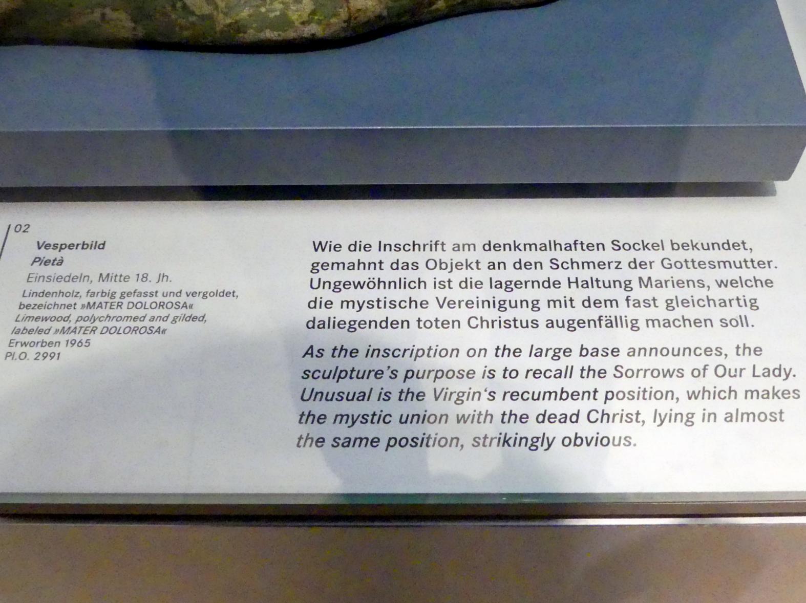 Vesperbild, Nürnberg, Germanisches Nationalmuseum, Saal 128, Mitte 18. Jhd., Bild 2/2