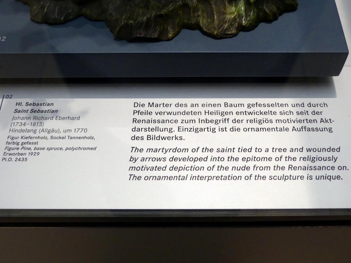 Johann Richard Eberhard (1770), Hl. Sebastian, Nürnberg, Germanisches Nationalmuseum, Saal 128, um 1770, Bild 2/2