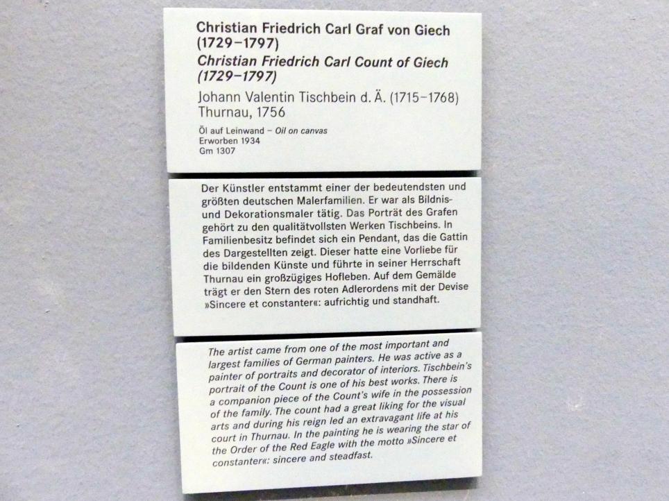 Johann Valentin Tischbein (1756), Christian Friedrich Carl Graf von Giech (1729-1797), Nürnberg, Germanisches Nationalmuseum, Saal 129, 1756, Bild 2/2