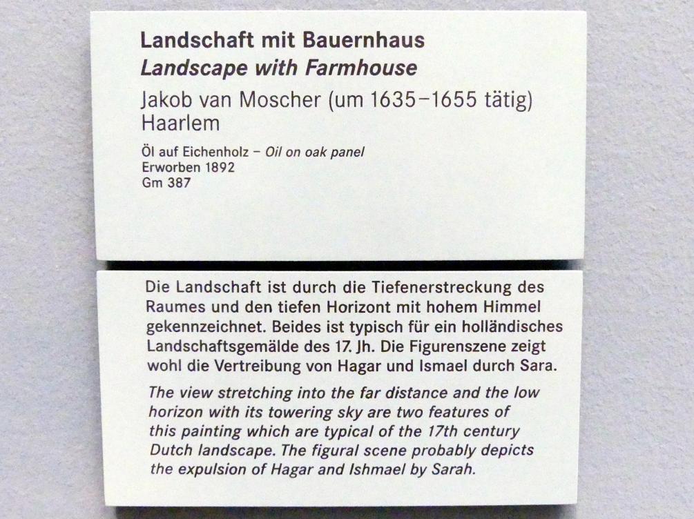 Jacob van Moscher (1645), Landschaft mit Bauernhaus, Nürnberg, Germanisches Nationalmuseum, Saal 129, um 1635–1655, Bild 2/2