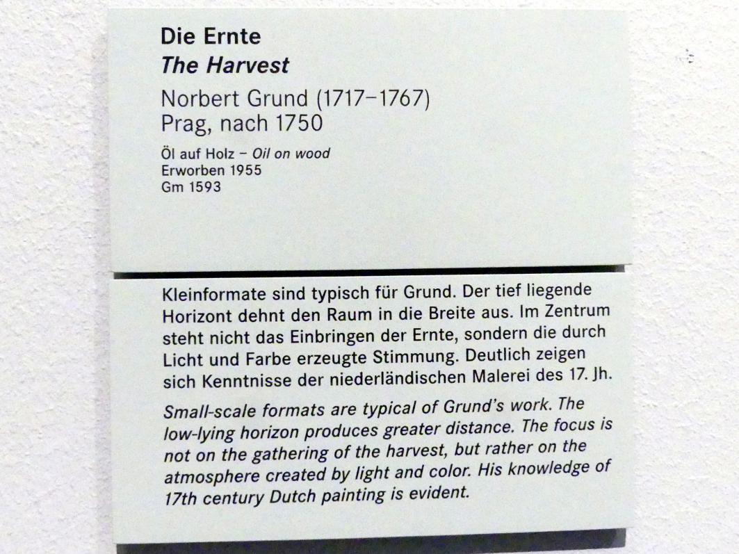 Norbert Grund (1751–1755), Die Ernte, Nürnberg, Germanisches Nationalmuseum, Saal 131, nach 1750, Bild 2/2