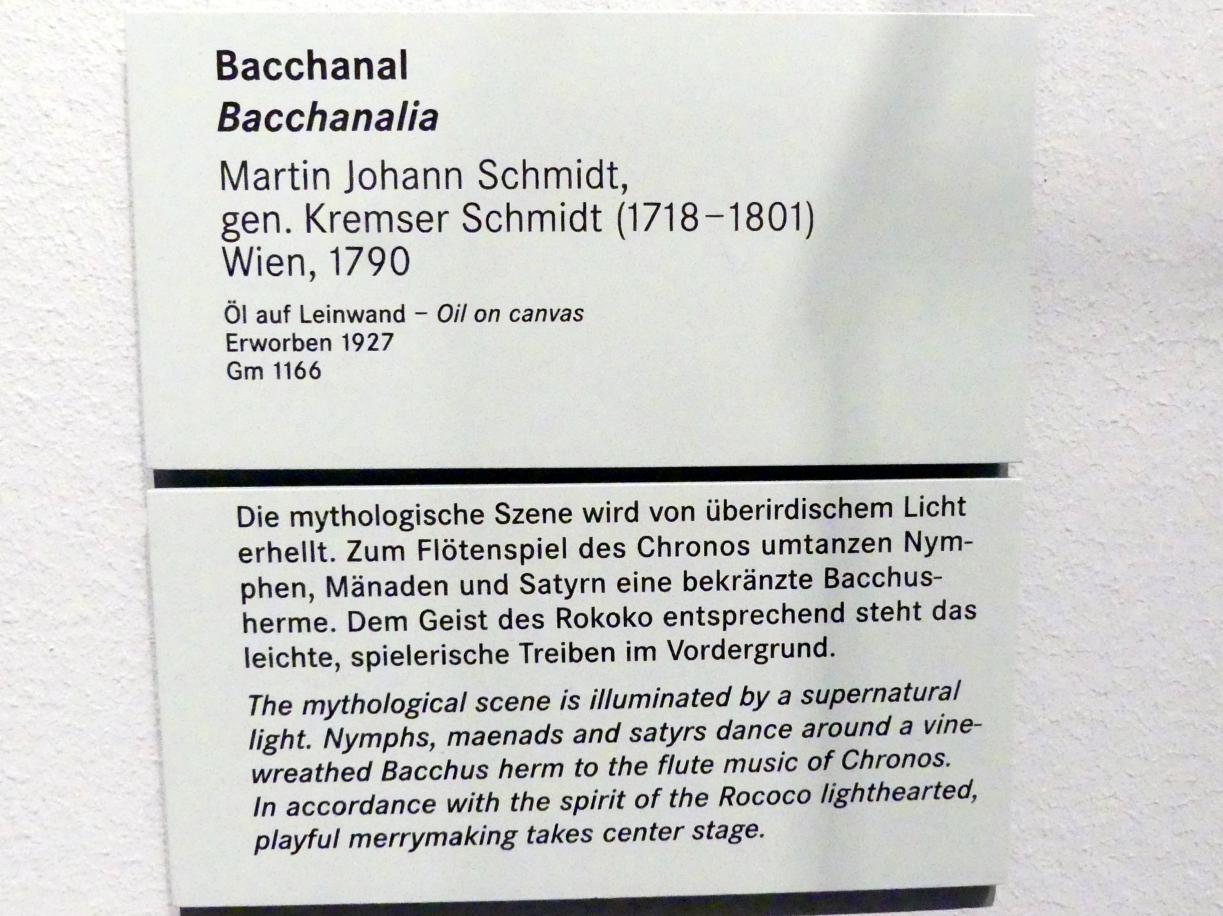 Martin Johann Schmidt (Kremser Schmidt) (1756–1790), Bacchanal, Nürnberg, Germanisches Nationalmuseum, Saal 131, 1790, Bild 2/2