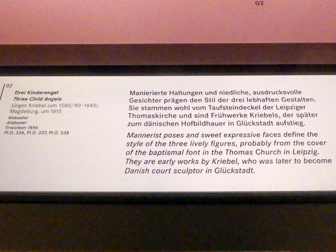Jürgen Kriebel (Georg Kriebel) (1615–1622), Drei Kinderengel, Nürnberg, Germanisches Nationalmuseum, Saal 132, um 1615, Bild 2/2