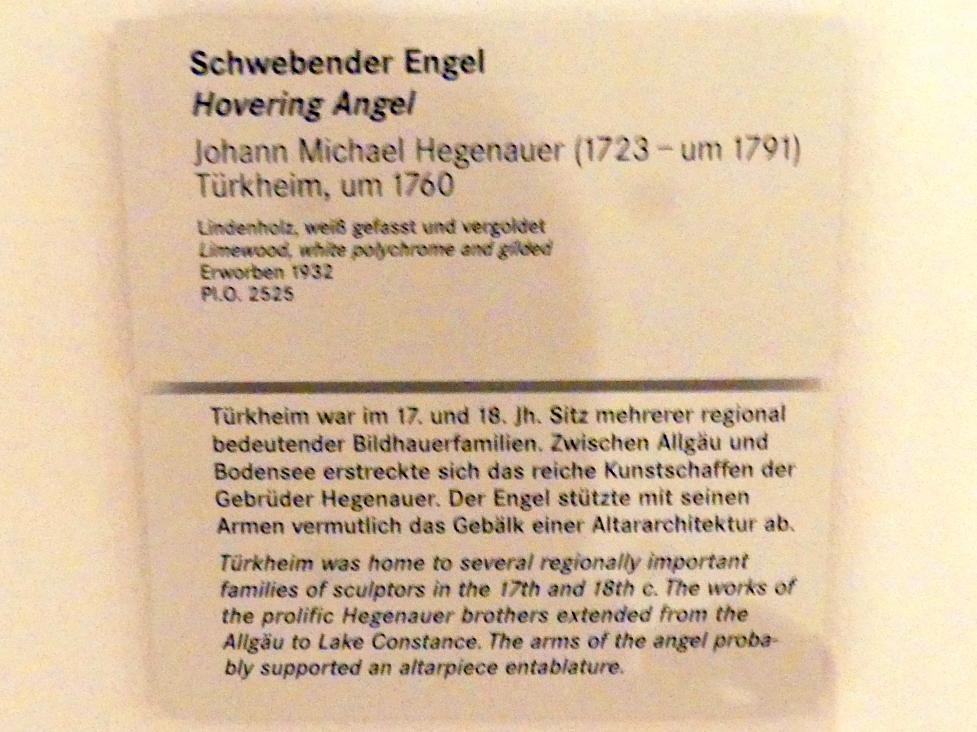 Johann Michael Hegenauer (1760), Schwebender Engel, Nürnberg, Germanisches Nationalmuseum, Saal 132, um 1760, Bild 3/3