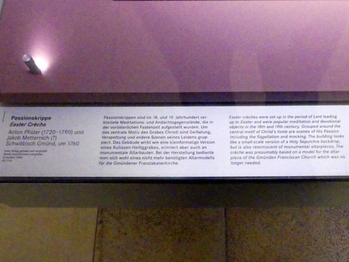 Anton Pfister (1760), Passionskrippe, Nürnberg, Germanisches Nationalmuseum, Saal 132, um 1760, Bild 2/2