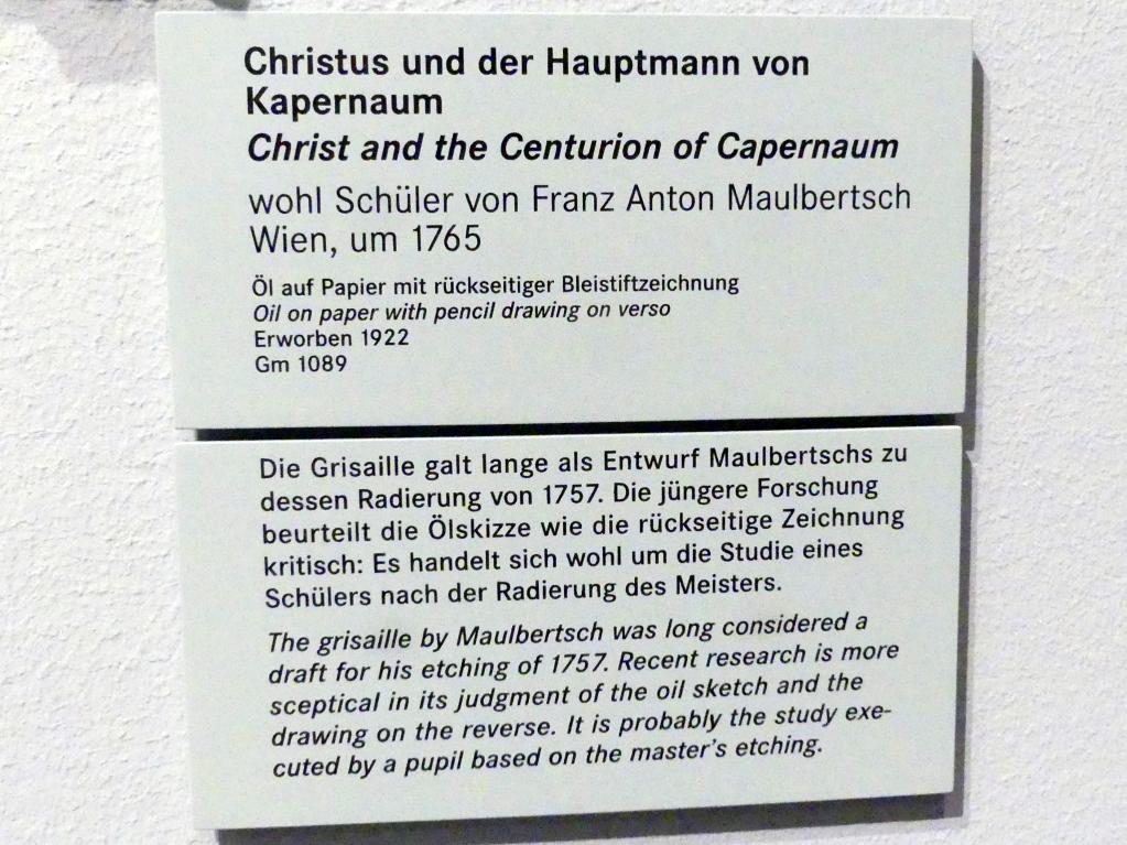 Franz Anton Maulbertsch (Schüler) (1765), Christus und der Hauptmann von Kapernaum, Nürnberg, Germanisches Nationalmuseum, Saal 133, um 1765, Bild 2/2
