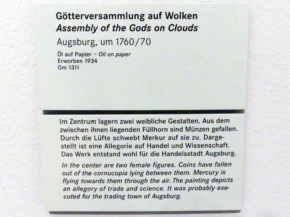 Götterversammlung auf Wolken, Nürnberg, Germanisches Nationalmuseum, Saal 133, um 1760–1770, Bild 2/2