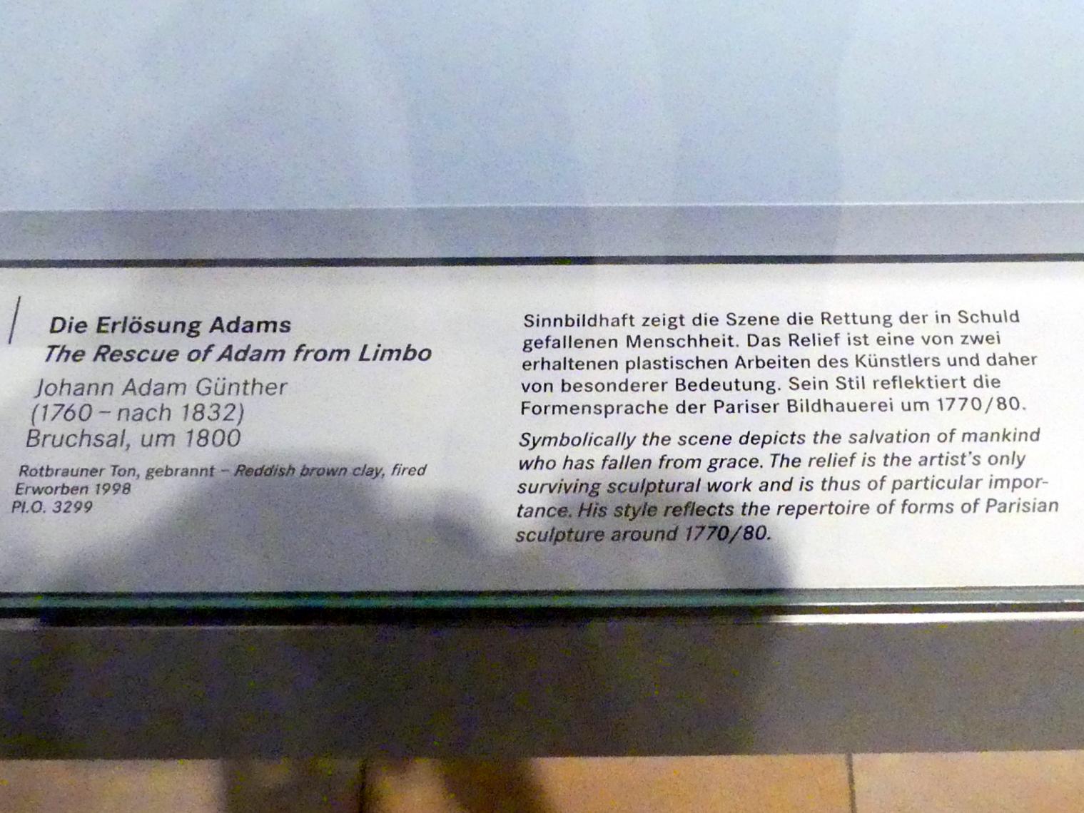 Johann Adam Günther (1800), Die Erlösung Adams, Nürnberg, Germanisches Nationalmuseum, Saal 133, um 1800, Bild 2/2