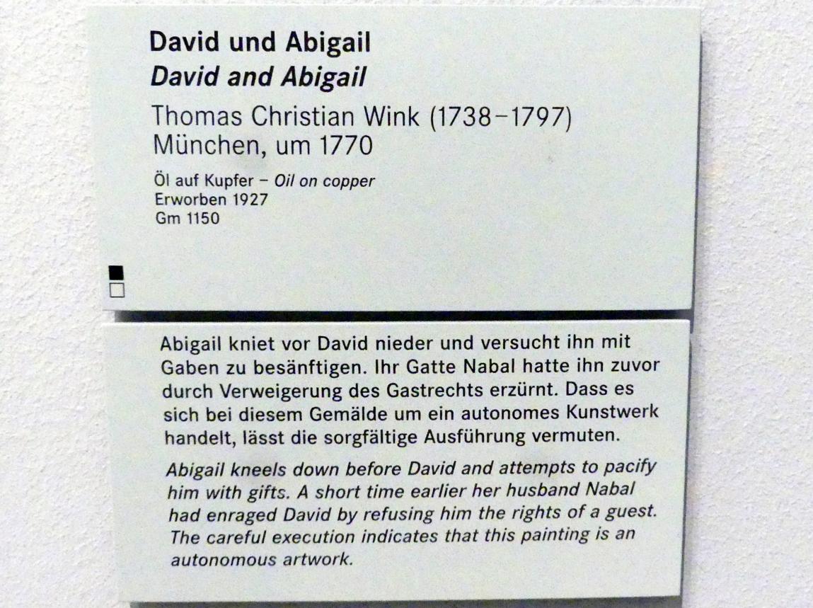 Johann Christian Thomas Wink (1762–1772), David und Abigail, Nürnberg, Germanisches Nationalmuseum, Saal 133, um 1770, Bild 2/2