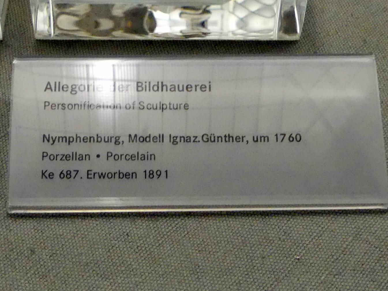 Ignaz Günther (1751–1775), Allegorie der Bildhauerei, Nürnberg, Germanisches Nationalmuseum, Saal 46, um 1760, Bild 2/2