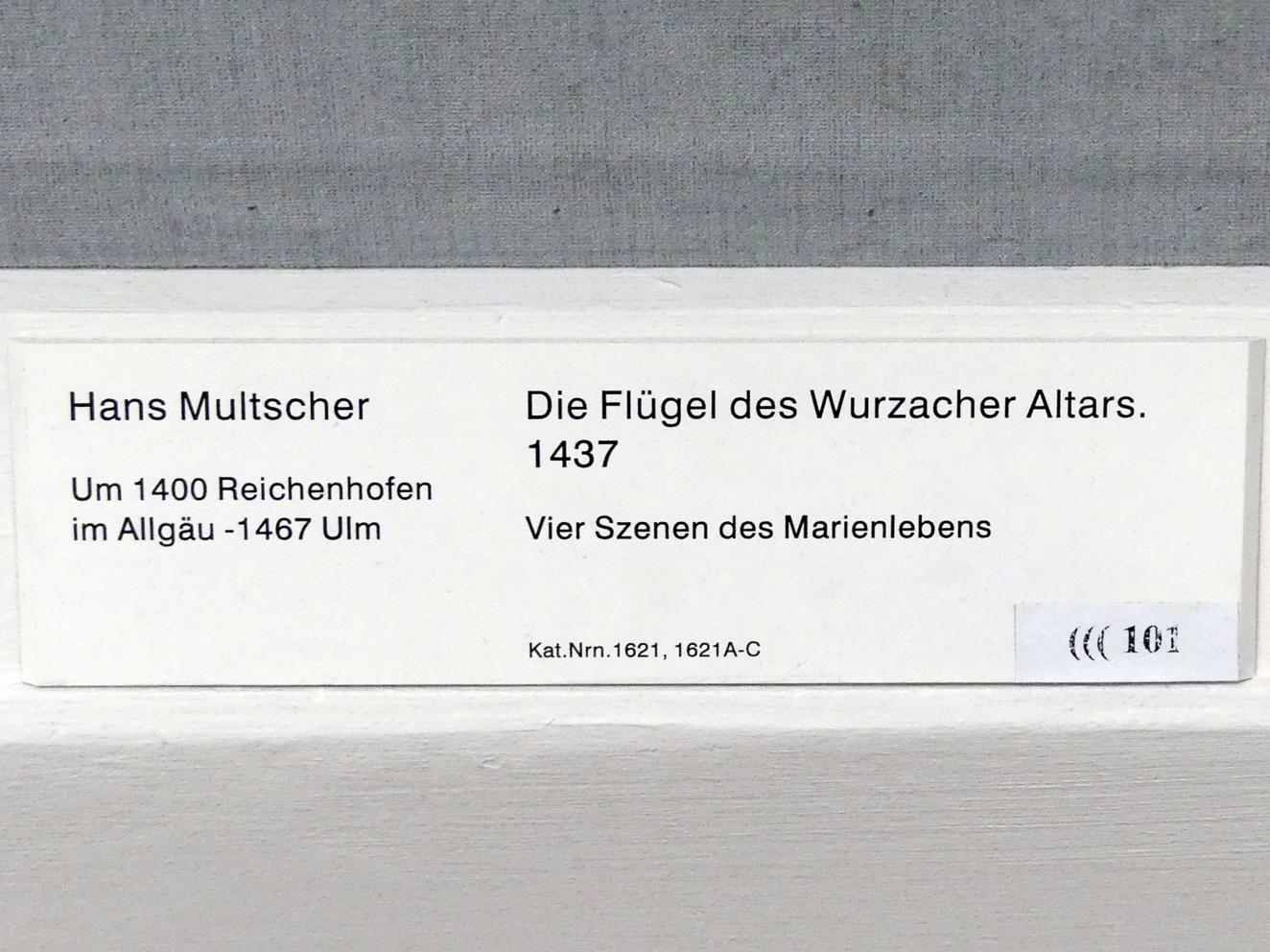 Hans Multscher (1428–1465), Die Flügel des Wurzacher Altars, Berlin, Gemäldegalerie ("Berliner Wunder"), Saal I, 1437, Bild 4/4