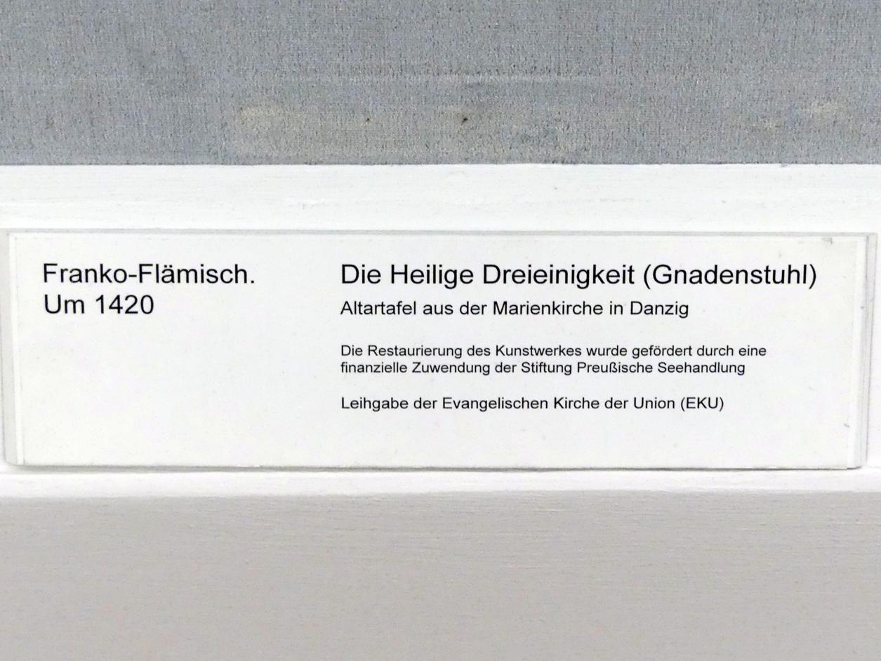 Die Heilige Dreieinigkeit (Gnadenstuhl), Danzig, Kathedrale Mariä Himmelfahrt (Marienkirche ), jetzt Berlin, Gemäldegalerie ("Berliner Wunder"), Saal I, um 1420, Bild 2/2