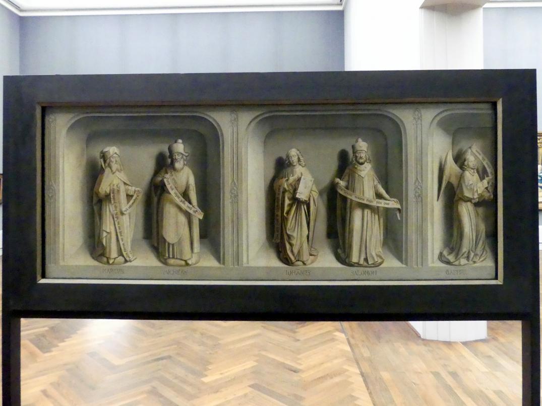 Simon Marmion (1459–1467), Szenen aus dem Leben des hl. Bertin, Saint-Omer, Basilica minor Notre-Dame, jetzt Berlin, Gemäldegalerie ("Berliner Wunder"), Saal IV, 1459, Bild 3/3