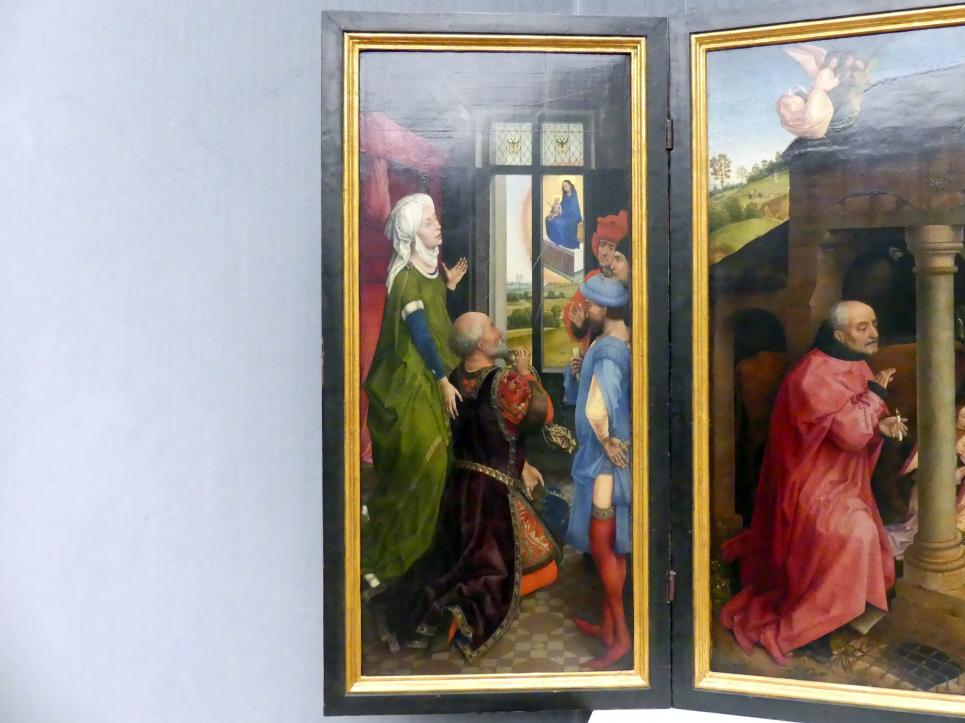 Rogier van der Weyden (1433–1464), Der Middelburger Altar (Bladelin-Altar), Middelburg (Maldegem), Kirche St. Peter und Paul, jetzt Berlin, Gemäldegalerie ("Berliner Wunder"), Saal IV, um 1445–1450, Bild 2/5